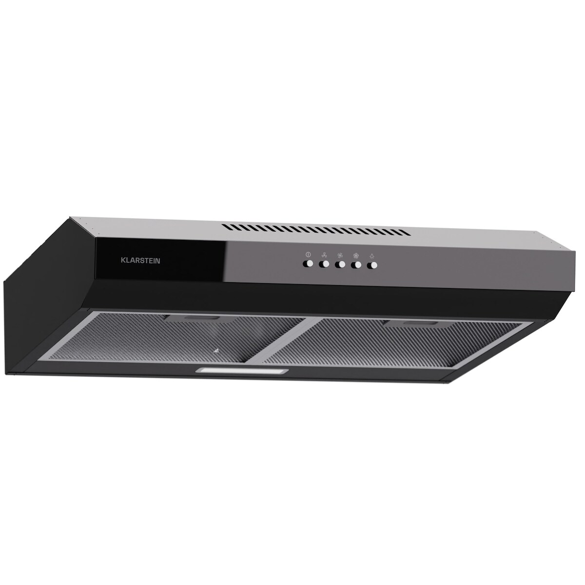Klarstein Contempo 60 Unterbau-Dunstabzugshaube 60cm 200m³/h LED Edelstahl Acryl Schwarz Image