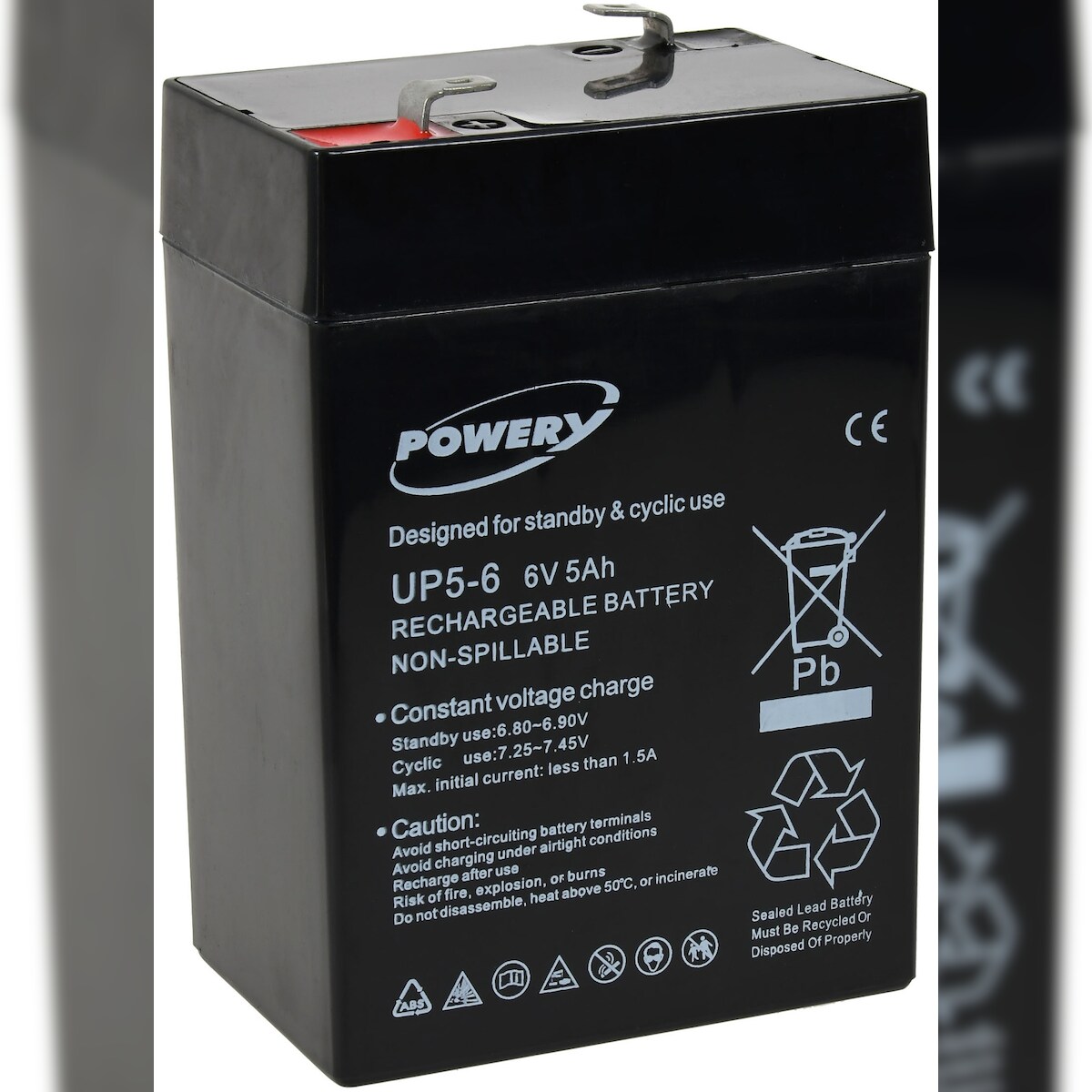 Powery Blei-Gel Akku UP5-6 6V 5Ah Image