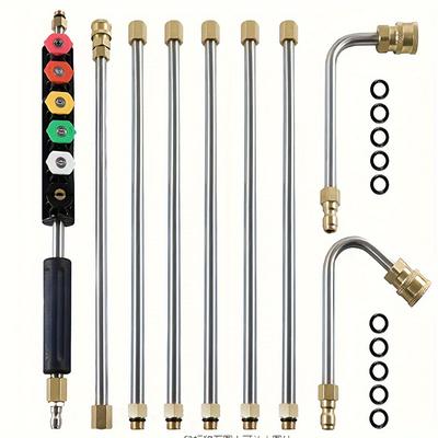 TEMU 9pcs Pressure Washer Electric Power Cleaner Wand Extension 6 Nozzle Tips