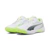 Padelschuh PUMA "NOVA COURT", Gr. 47, blau (puma weiß, luminous blau, fizzy apple, shadow gray), Textil, mehrfarbig, sportlich, Schuhe