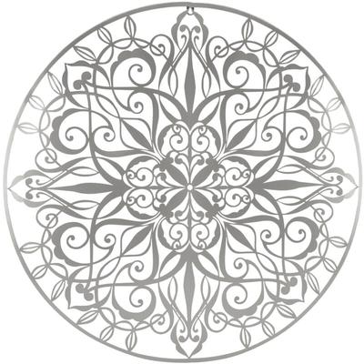 Art For The Home - Luxus Metal Art Wanddeko Mandala Silber Rund 80cm Image