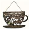 Kaffee- und Teeschild aus Holz – hängende Bauernhausdekoration für Küche und Bar
