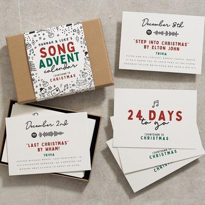 Advent Calendar for Men, Family Playlist Song Christmas Advent Calendar for Him or Her, Music Advent Calendar Women, Kids or Teens