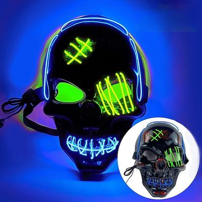 Halloween leuchtende Maske mit LED-Leuchten, Skelett-Piratenmaske, Halloween-Maske für Festival, Cosplay, Halloween-Requisite, Karnevalsgeschenke Image
