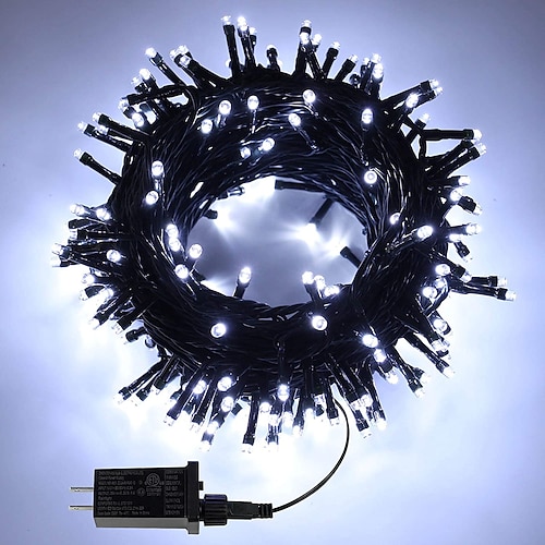 1000 LED (328FT) Lichter Innen Außen Lichter Baumlichter Innen grüner Draht Innen- und Außengenüslichter für Baum Patio elegante Hochzeitsfeier Empfang Image
