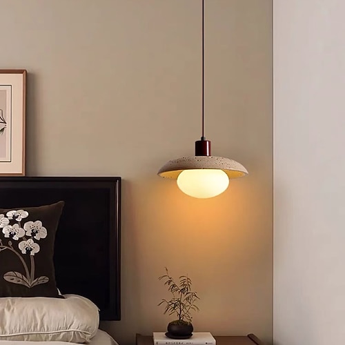 LED-Pendelleuchte warmweiß 25 cm 1-flammig moderne Deckenleuchte mit Holz-Marmor-Schirm G9 japanisches Schlafzimmer Arbeitszimmer verstellbare Leuchte modernes Restaurant-Café Hängeleuchter 110-240 V Image