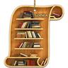 Christmas Tree Decor, 2D Acrylic Square Heart Bookshelf Pendant, Library Bookshelf Heart Ornament, Room Decorations