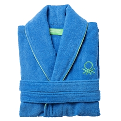 Benetton - Regenbogen-Bademantel M/L, 360 g/m², 100 % Baumwolle, in Blau Image