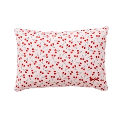Benetton - Kissen 35 x 50 cm, 144 Tc, 100 % cremefarbene Baumwolle mit roten Kirschen und Früchten Image
