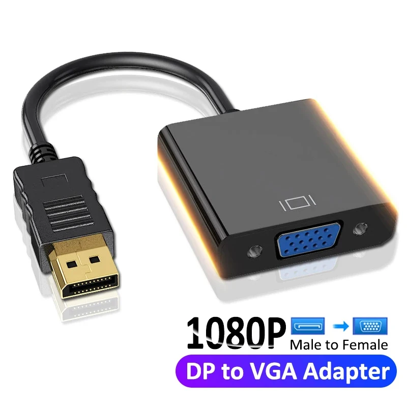 DisplayPort Display Port DP zu VGA Adapter Kabel Für Projektor DTV TV HDVD Laptop DP Stecker auf VGA Buchse Konverter Adapter Kabel Image