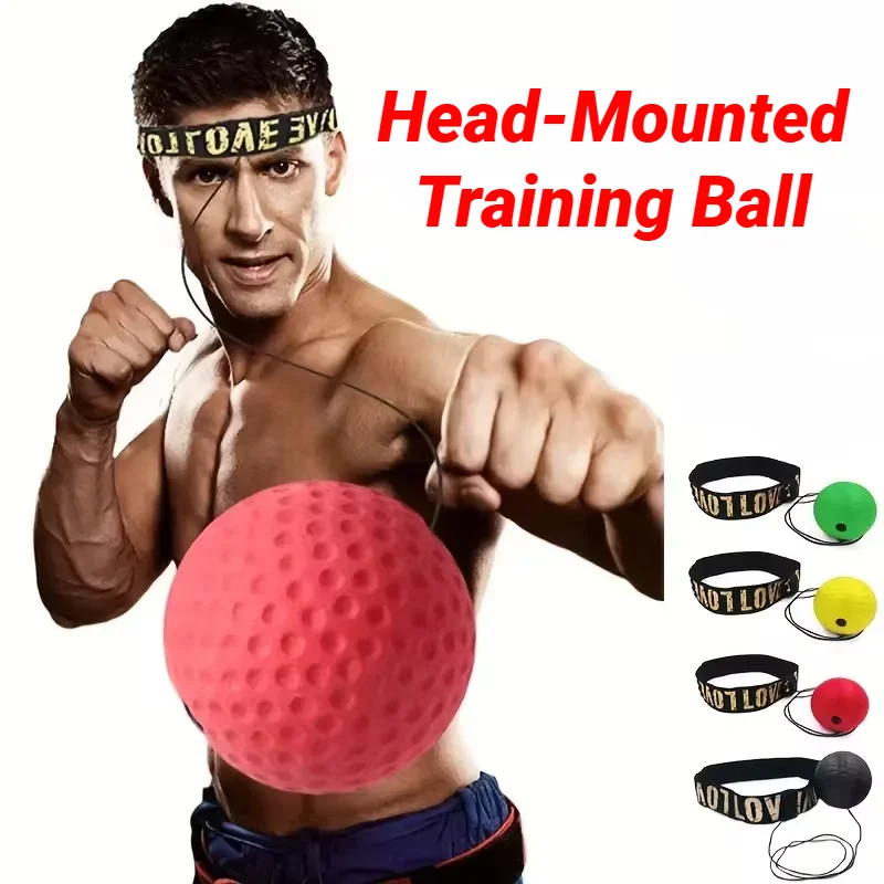 Balle de vitesse montée sur la tête pour la boxe, équipement de fitness, réaction œil-main, sac de sable à la maison, entraînement Sanda, fitness, gym, MMA, PU Punch, Muay Thai, 1PC