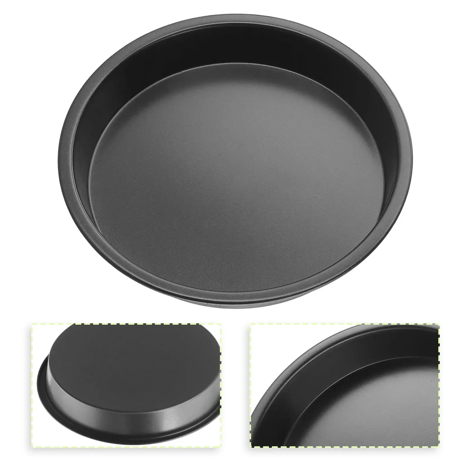 Moule de cuisson antiadhésif en acier au carbone, ustensiles de cuisine ronds, poêle à pizza, ustensiles pour four à micro-ondes, poêle à copeaux, ustensiles de cuisine, 6 po, 10 po