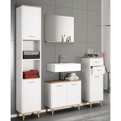 VCM Badmöbelset Badezimmer Set "Landos I" Honig-Eiche 4-tlg.