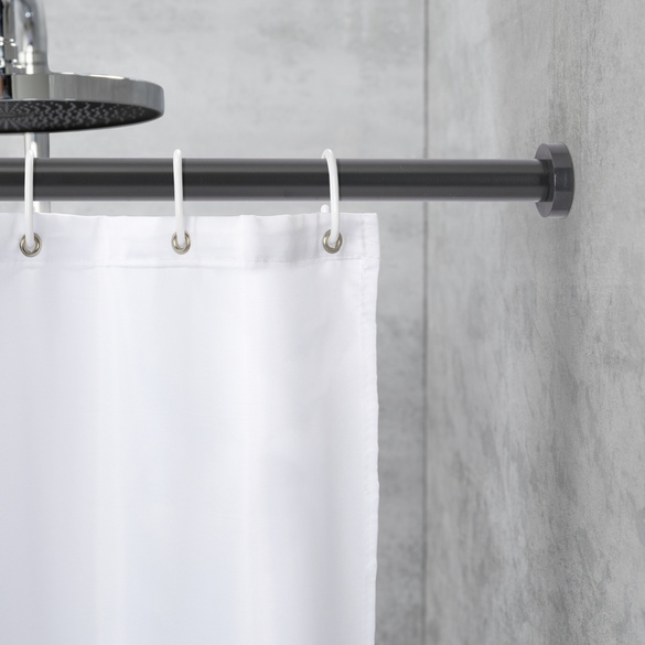 WENKO Teleskop-Duschstange ""Luz"" 110 - 185 cm schwarz aus Aluminium