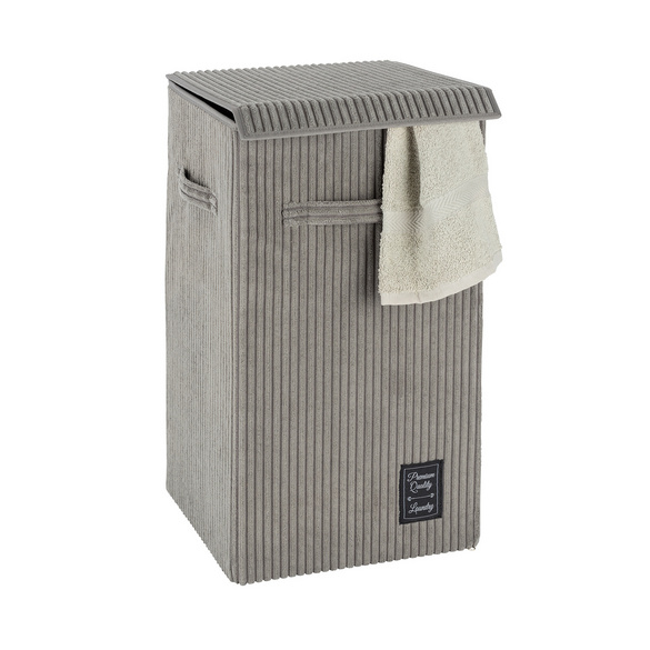 WENKO Wäschesammler Cora Grau, Wäschekorb, 63 l Image