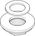 "Dornbracht Befestigung mit Dichtungen Ersatzteile 04231001004 D. 45 mm, 1/2" 0423100100490" Image