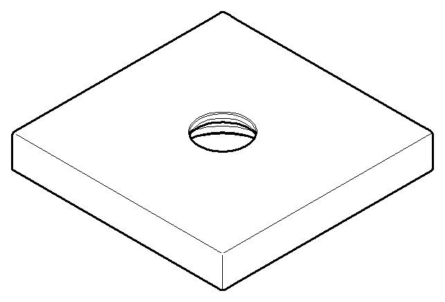 Dornbracht Rosette Ersatzteile 092787007 55 x 55 x 8,5 x D. 12,2 mm Chrom 092787007-00 Image
