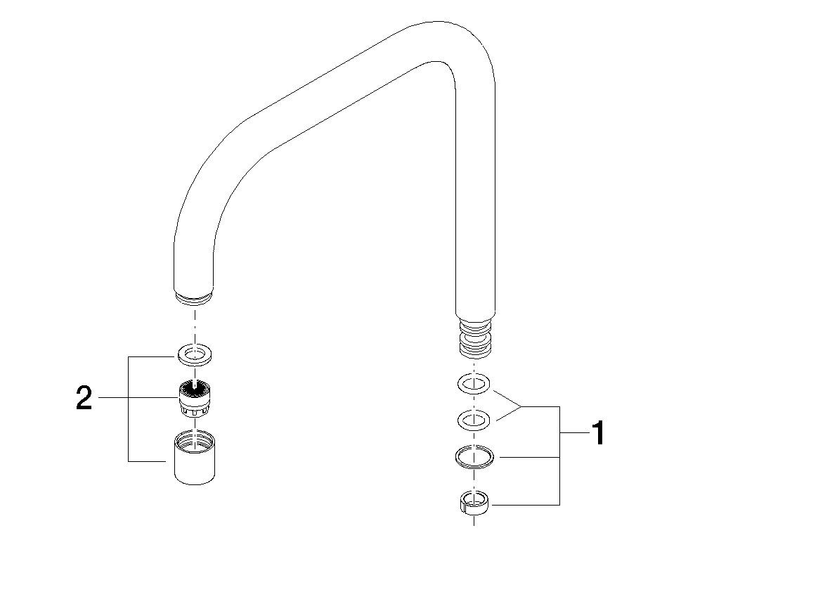 Dornbracht Auslauf eckig Ersatzteile 90282220802 200 mm, 5,68 l/min. Chrom 90282220802-00 Image
