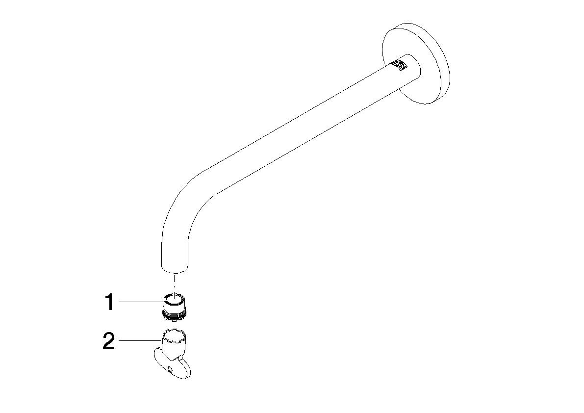 Dornbracht Auslauf für Waschtisch Wand Ersatzteile 90282235200 250 mm, 5,68 l/min. Platin gebürstet 90282235200-06 Image