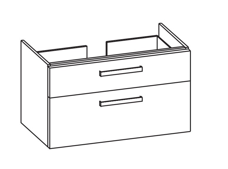 Artiqua 413 Waschtischunterschrank für iCon 124195 Castello Eiche quer NB, 413-WU2L-3-K09-7134-426 413-WU2L-3-K09-7134-426 Image