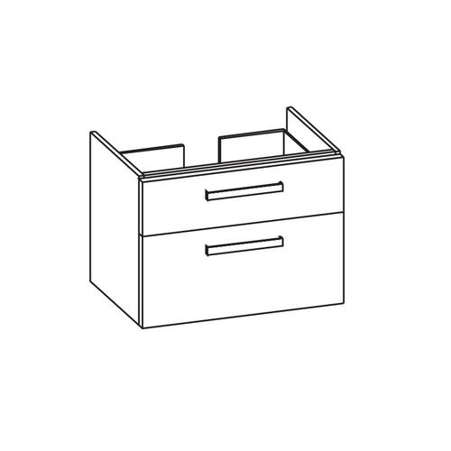 Artiqua 413 Waschtischunterschrank für Renova Plan 122175 Weiß Hochglanz, 413-WU2L-3-K18-7016-68 413-WU2L-3-K18-7016-68