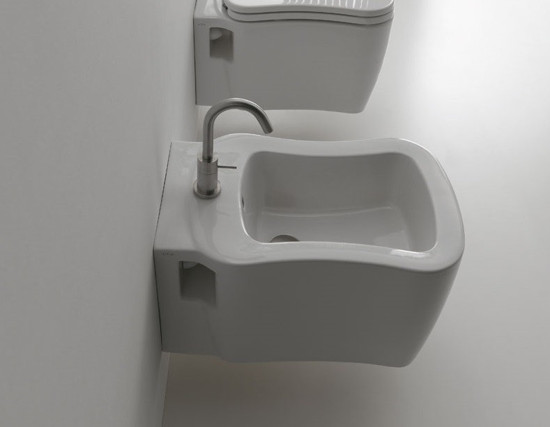Axa one Serie Nutty Wand-Bidet mit 1 Hahnloch, B: 370, T: 570 mm, weiss glänzend 17020 Image