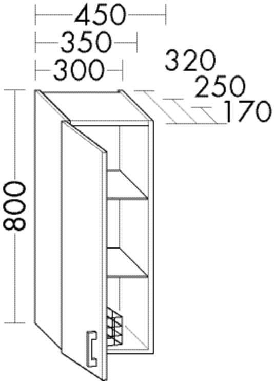 Burgbad Hängeschrank Sys30 PG2 Echo 800x450x320 Eiche Dekor Cashmere, H4540RF2237 H4540RF2237 Image