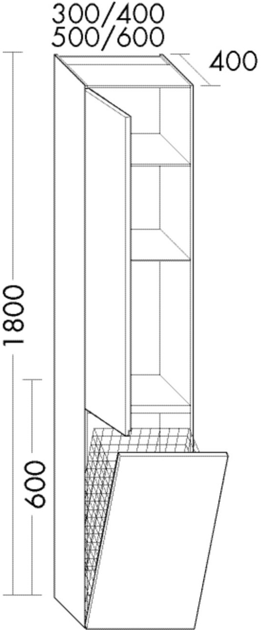 Burgbad Hochschrank rc40 Solitaire Matt 1800x600x400 Grau Matt, HSME060RF4510 HSME060RF4510 Image