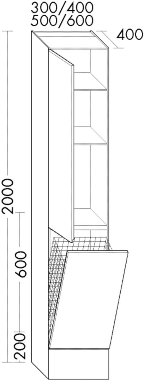 Burgbad Hochschrank rc40 2000x500x400 Schilf Ultramatt, HSNW050RF5759 HSNW050RF5759 Image