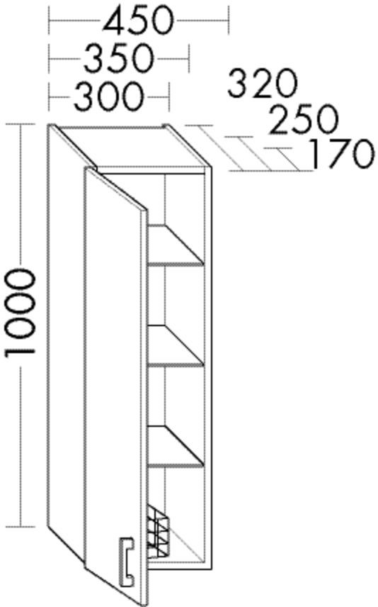 Burgbad Hängeschrank Sys30 PG1 Aqua 1000x350x320 Eiche Dekor Merino, OSBQ035RF2813 OSBQ035RF2813 Image