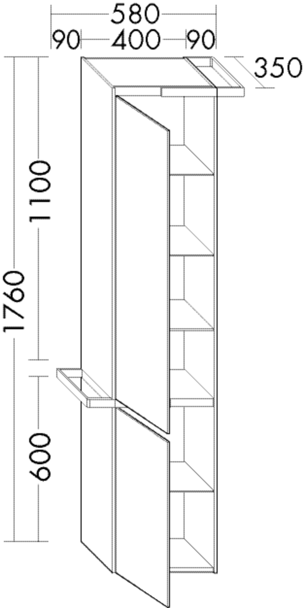 Burgbad Hochschrank YSO PG2 HGL 1760x580x350 Schilf Ultramatt, SFAA058LF5750 SFAA058LF5750 Image
