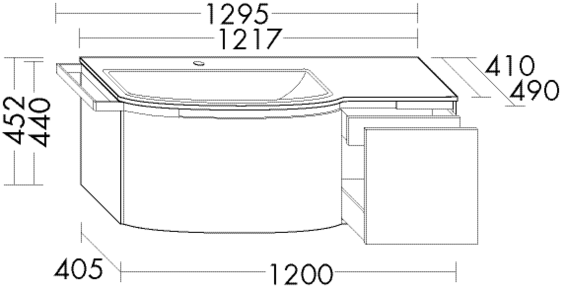 Burgbad Keramik Waschtisch-Set YSO PG2 HGL Schilf Ultramatt/Schwarz Matt, SFAE121RF5750C0038 SFAE121RF5750C0038 Image