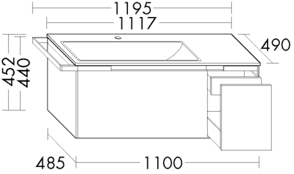 Burgbad Keramik Waschtisch-Set YSO PG2 HGL Anthrazit Ultramatt/Schwarz Matt, SFAF111LF5754C0038 SFAF111LF5754C0038 Image