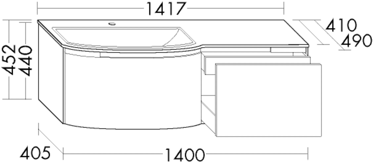 Burgbad Keramik Waschtisch-Set YSO PG1 Matt Schilf Matt/Alpinweiss, SFIH141RF2133C0001 SFIH141RF2133C0001 Image
