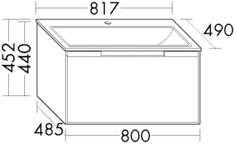 Burgbad Keramik Waschtisch-Set YSO PG2 HGL Schilf Hochglanz/Schwarz Matt, SFII081F2153C0038 SFII081F2153C0038 Image