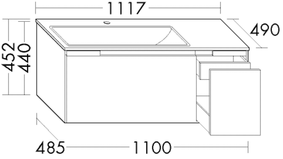 Burgbad Keramik Waschtisch-Set YSO PG2 HGL Eiche Hellgrau/Taupe, SFII111RF2180C0040 SFII111RF2180C0040 Image