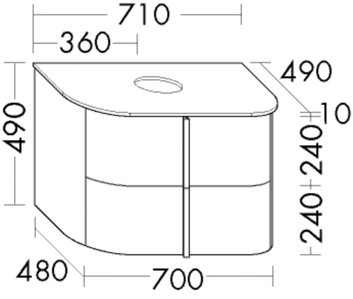 Burgbad Waschtischunterschrank Lavo 2.0 490x710x495 Marone Dekor Trüffel, SFZV071F5058 SFZV071F5058 Image