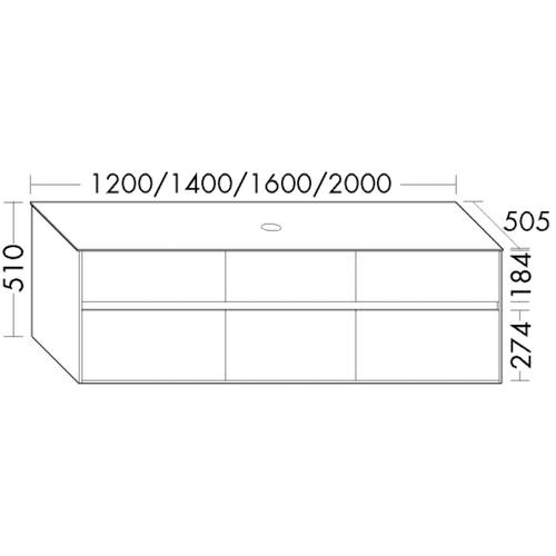 Burgbad Waschtischunterschrank rc40 Solitaire Matt Dunkelgrau Matt/Grau Matt, SGBA200F4511A0108 SGBA200F4511A0108