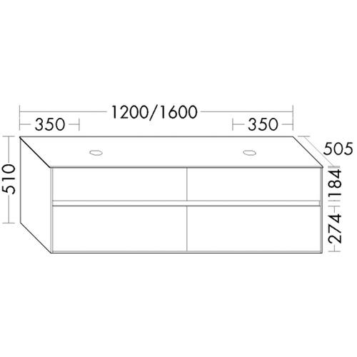 Burgbad Waschtischunterschrank rc40 Solitaire Matt Dunkelgrau Matt/Grau Matt, SGBD120F4511A0108 SGBD120F4511A0108