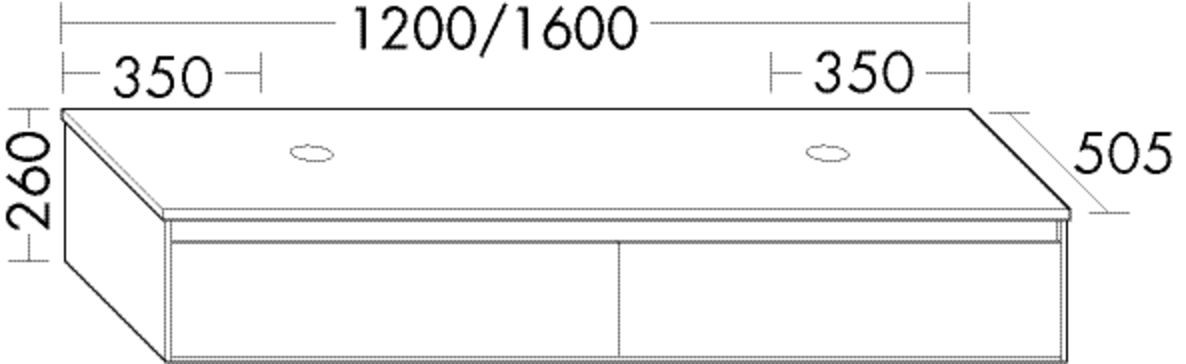 Burgbad Waschtischunterschrank rc40 Solitaire Matt Grau Matt/Eiche Hellgrau, SGBP160F4510A0100 SGBP160F4510A0100 Image