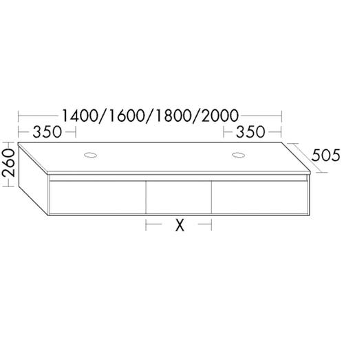 Burgbad Waschtischunterschrank rc40 Eiche Weiß/Eiche Natur, SGBQ180F4612A0033 SGBQ180F4612A0033