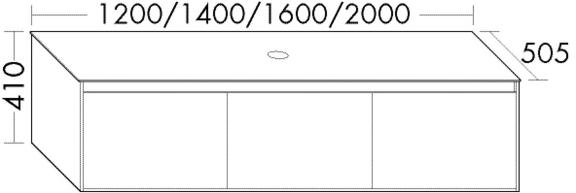 Burgbad Waschtischunterschrank rc40 Solitaire Matt Dunkelgrau Matt/Schwarz Hochglanz, SGBT120F4511A0 SGBT120F4511A0074 Image