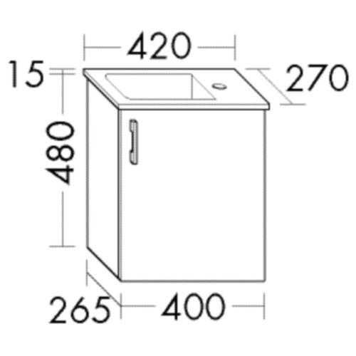 Burgbad Glas Waschtisch-Set Sys30 PG1 Aqua Eiche Dekor Silber/Dunkelgrau Hochglanz, SGGZ042LF6023A01 SGGZ042LF6023A0121