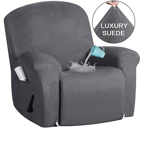 einfarbiger, rundum wasserdichter Bezug aus Wildleder für Liegestühle, einfacher Schutzbezug, superweicher Bezug für Schaukelstühle, Bezug für Liegestühle Image