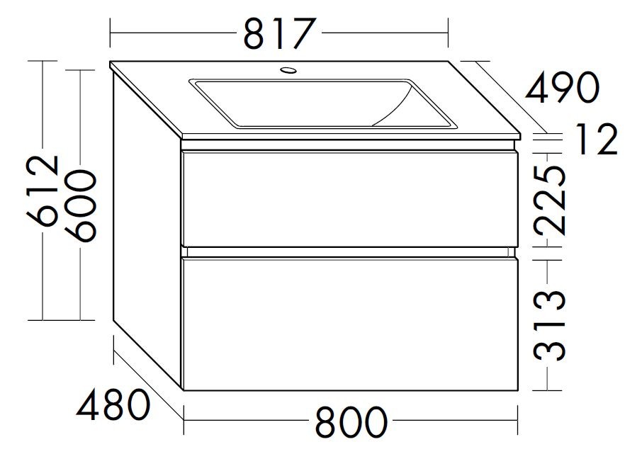 Burgbad Keramik Waschtisch-Set Accura PG2 Anthrazit Ultramatt/Taupe, SGVI081F6053C0040 SGVI081F6053C0040 Image