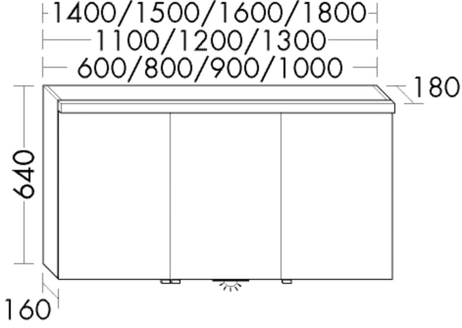 Burgbad Spiegelschrank Sys30 PG2 Echo 640x1200x180 Weiß Hochglanz, SPQB120L461 SPQB120L461 Image