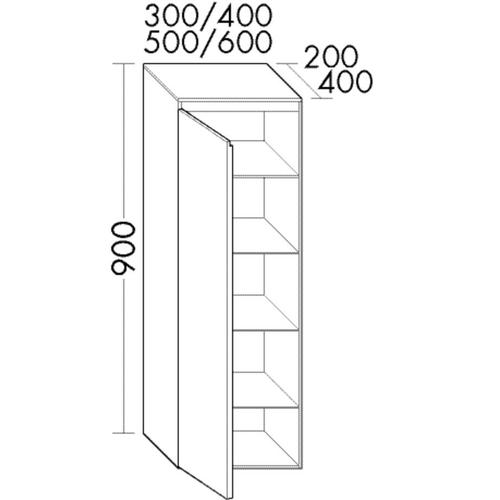 Burgbad Halbhochschrank rc40 Solitaire Matt Weiß Matt/Weiß Matt, UHEJ030RF4500A0066 UHEJ030RF4500A0066