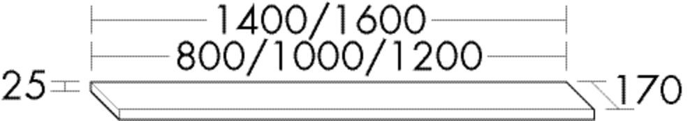 Burgbad Wandablage rc40 System PG1 25x1600x170 Dunkelgrau Matt, WAAY160F4025 WAAY160F4025 Image