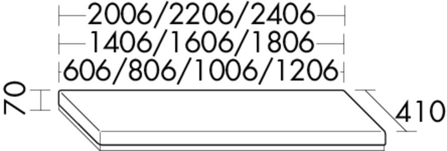 Burgbad Konsolenplatte KPFL.Hgl/Furn. 70x1806x410 Schilf Hochglanz, WPCW180A0048 WPCW180A0048 Image