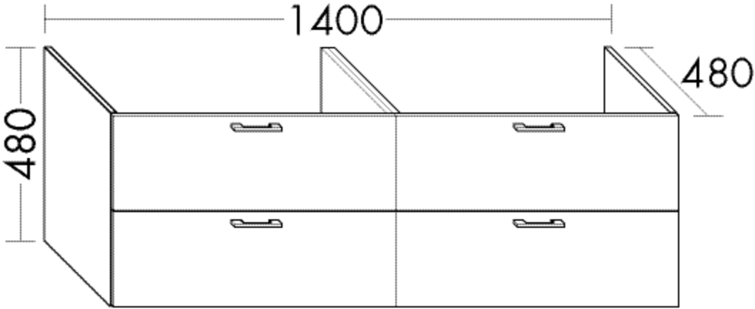 Burgbad Waschtischunterschrank Sys30 PG4 Sana 480x1400x480 Weiß Ultramatt, WUGR141RF5765 WUGR141RF5765 Image